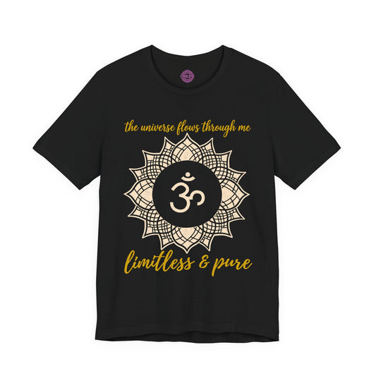 The Universe Flows Through Me Limitless and Pure Crown Chakra Om Premium Unisex T-Shirt