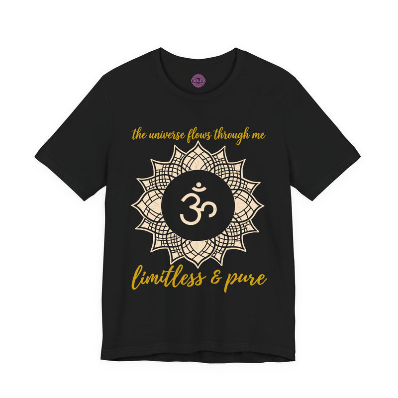 The Universe Flows Through Me Limitless and Pure Crown Chakra Om Premium Unisex T-Shirt