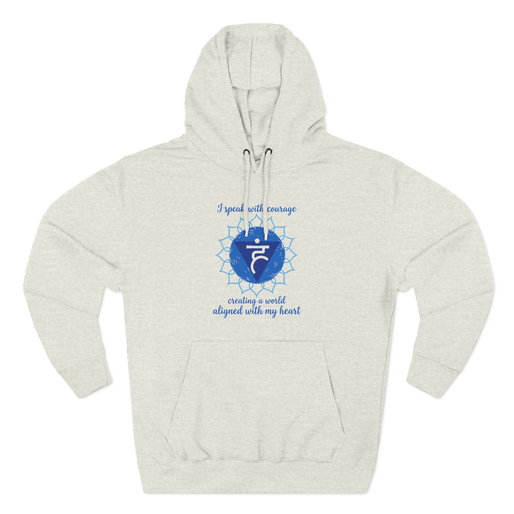 I Speak With Courage Creating a World Aligned With My Heart Throat Chakra Premium Unisex Hoodie