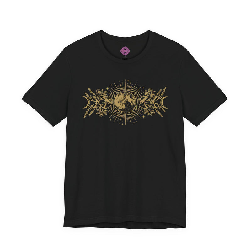 Celestial Moon Phases Floral "Lunar Cycle" Botanical Premium Unisex T-Shirt