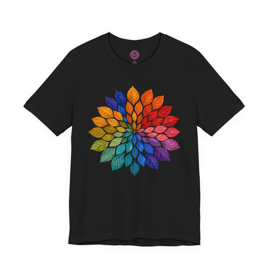 Full Spectrum Chakra Leaf Mandala Premium Unisex T-Shirt