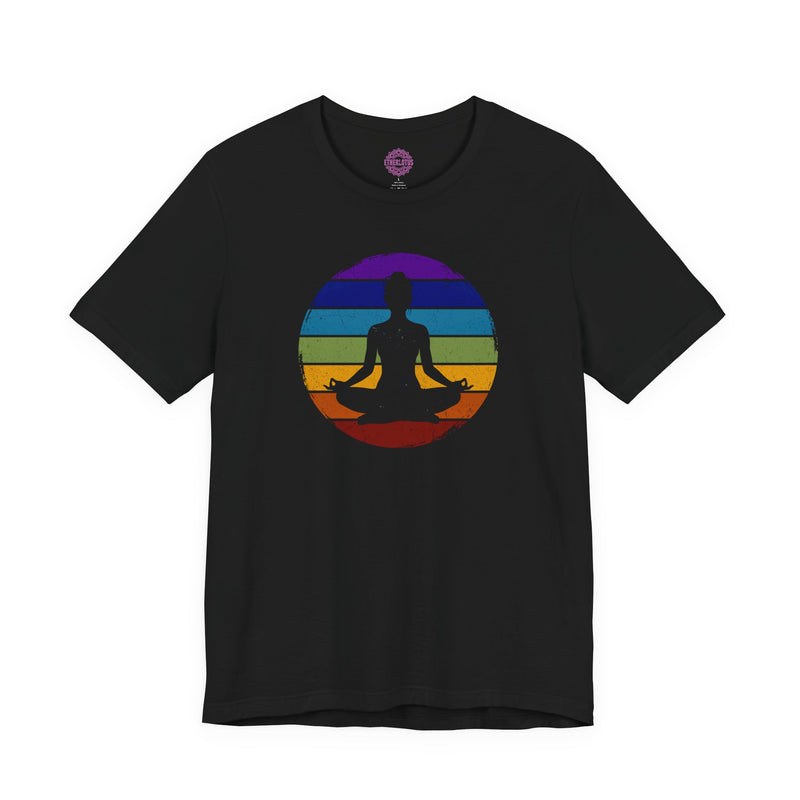 Chakra Rainbow Meditation Circle Retro Premium Unisex T-Shirt