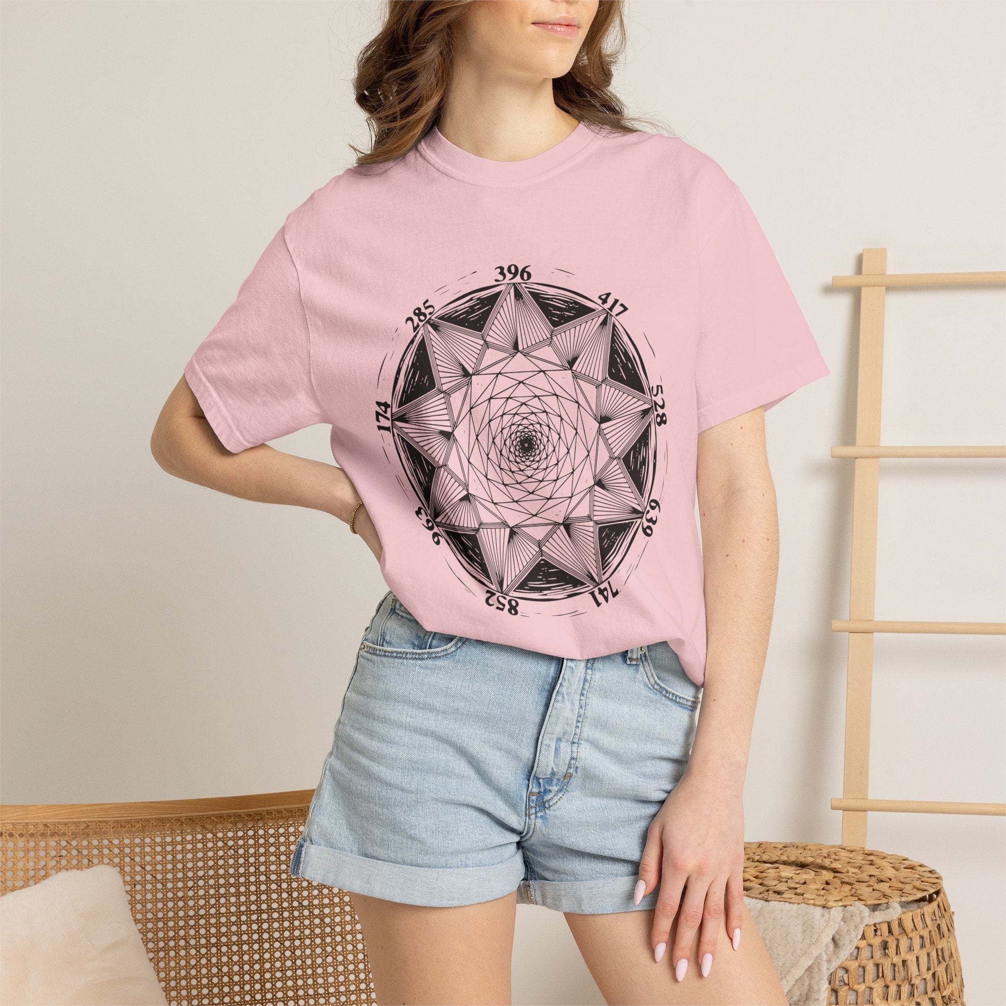 All Solfeggio Frequencies Sacred Geometry Mandala Vibrational Art Comfort Colors® Unisex T-Shirt
