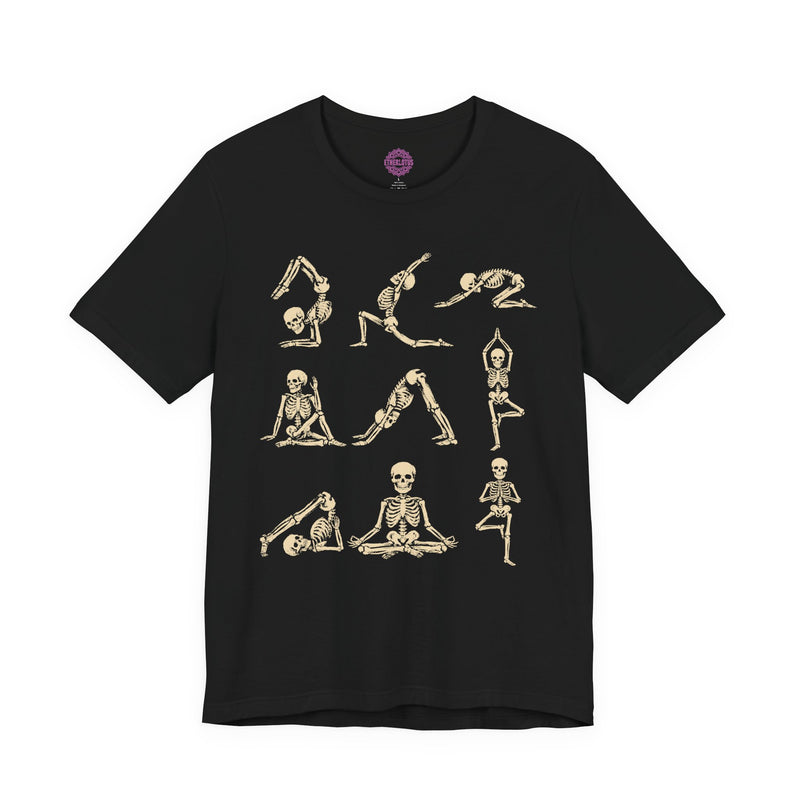 Skeleton Yoga Poses Funny Halloween Anatomy Asana Premium Unisex T-Shirt