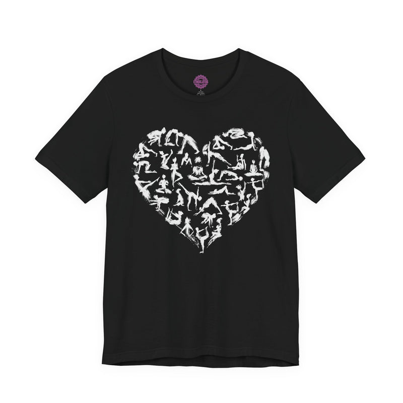 Yoga Heart Love Asana Poses Brush Stroke Art Premium Unisex T-Shirt