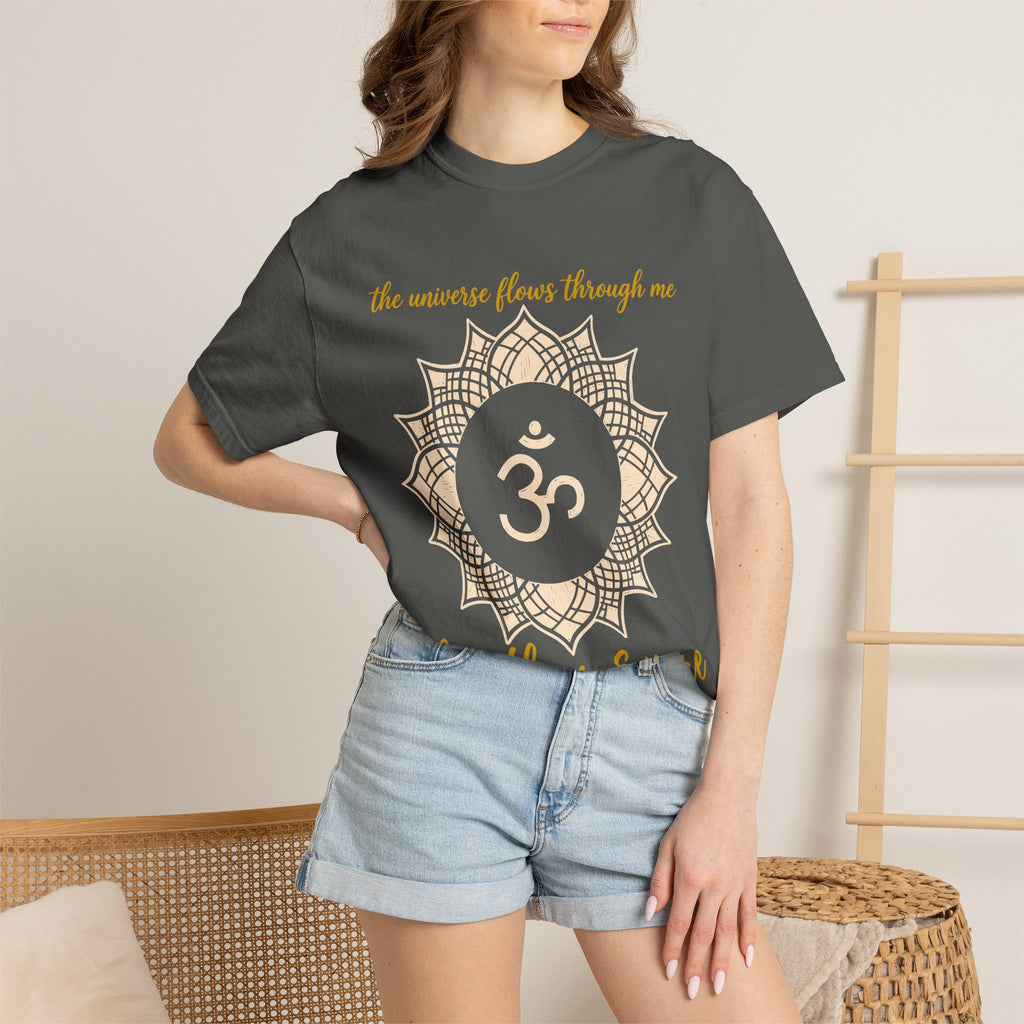 The Universe Flows Through Me Limitless and Pure Crown Chakra Om Comfort Colors® Unisex T-Shirt