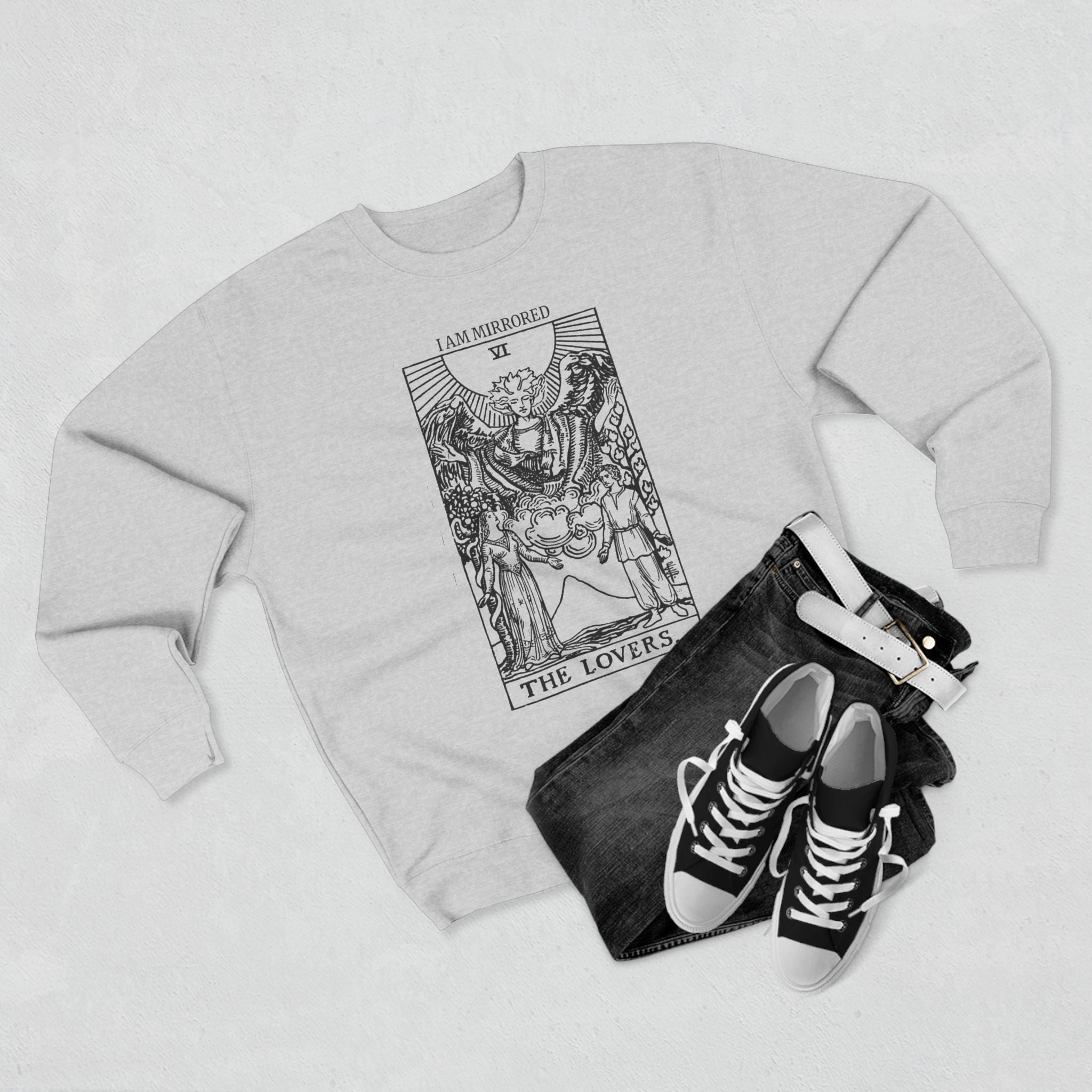 The Lovers Mirrored Soul Tarot Premium Unisex Sweatshirt