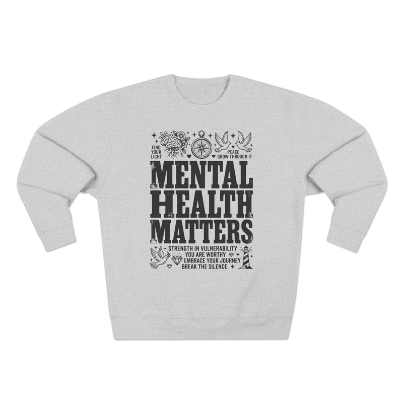 Mental Health Matters Tattoo Flash Premium Unisex Sweatshirt
