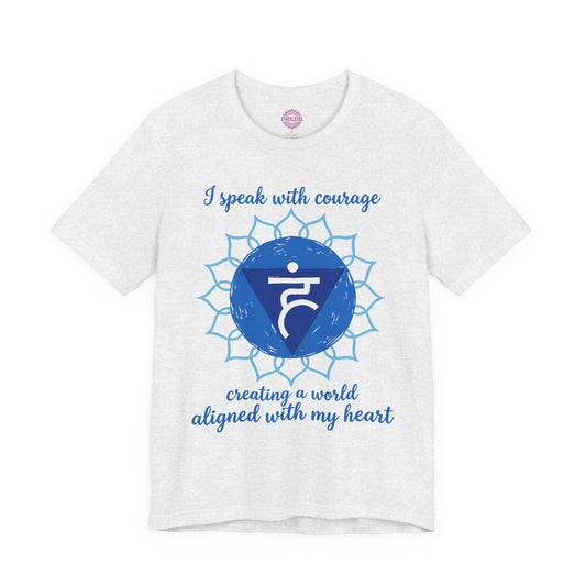 I Speak With Courage Creating a World Aligned With My Heart Throat Chakra Premium Unisex T-Shirt