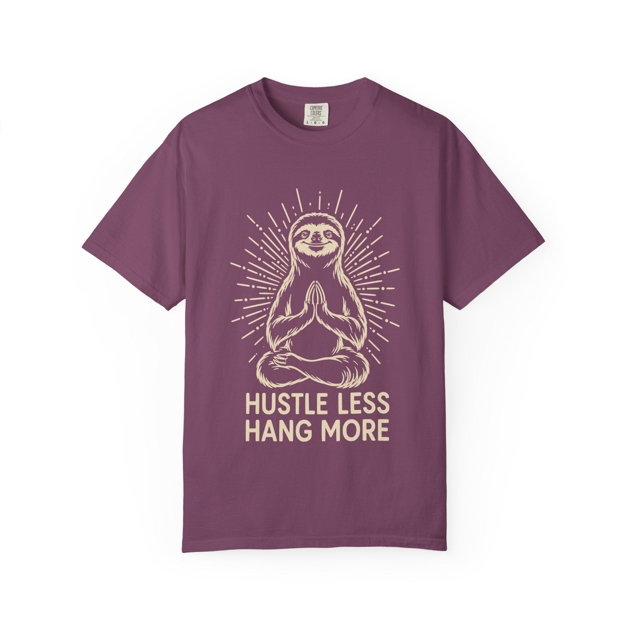 Hustle Less Hang More Sloth Yoga Meditation Mindful Comfort Colors® Unisex T-Shirt