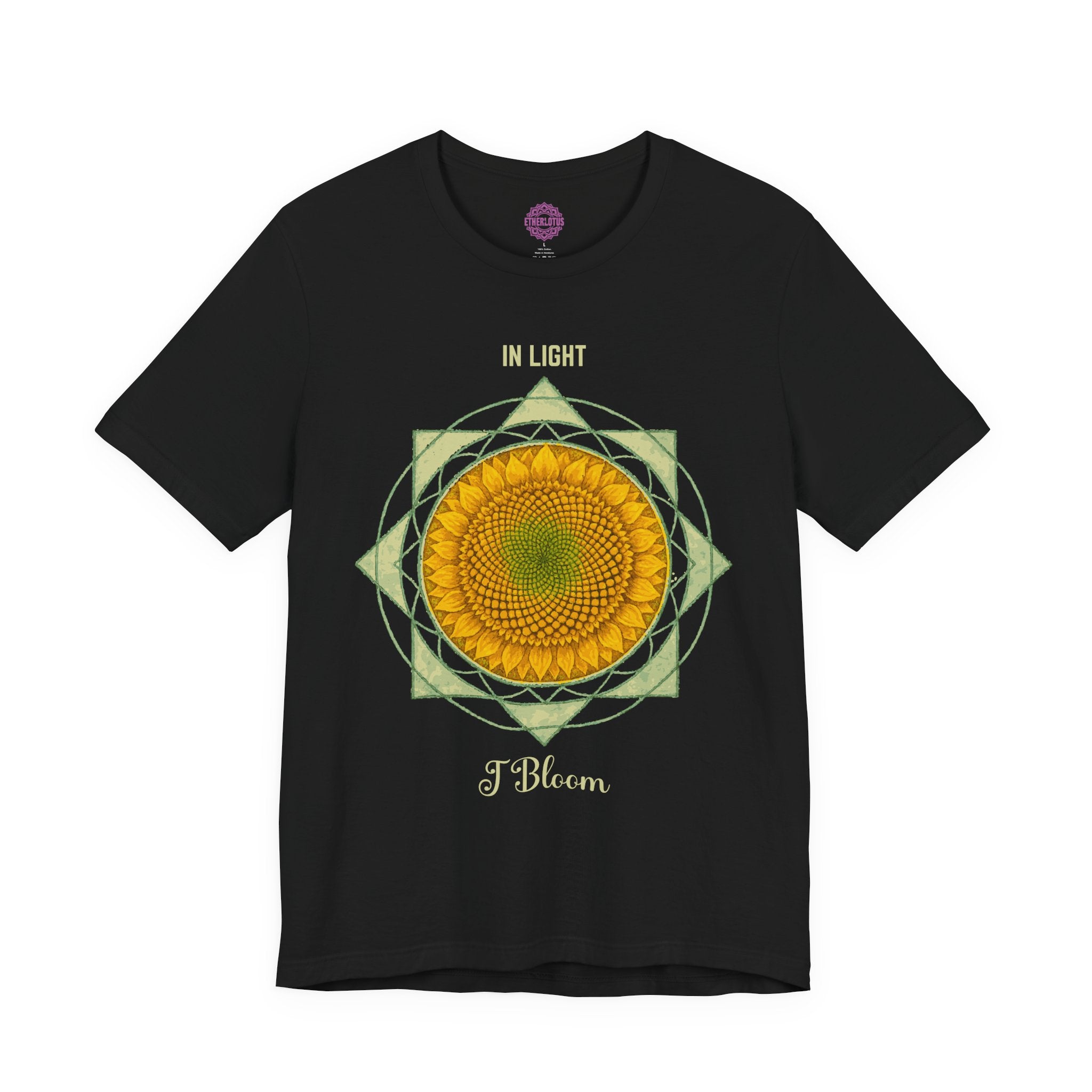 In Light I Bloom Sunflower Sacred Geometry Premium Unisex T-Shirt