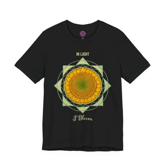 In Light I Bloom Sunflower Sacred Geometry Premium Unisex T-Shirt