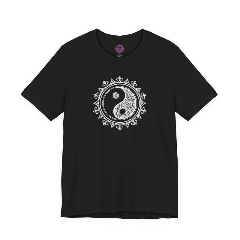 Yin Yang Mandala Ornate Dark Balance Spiritual Premium Unisex T-Shirt