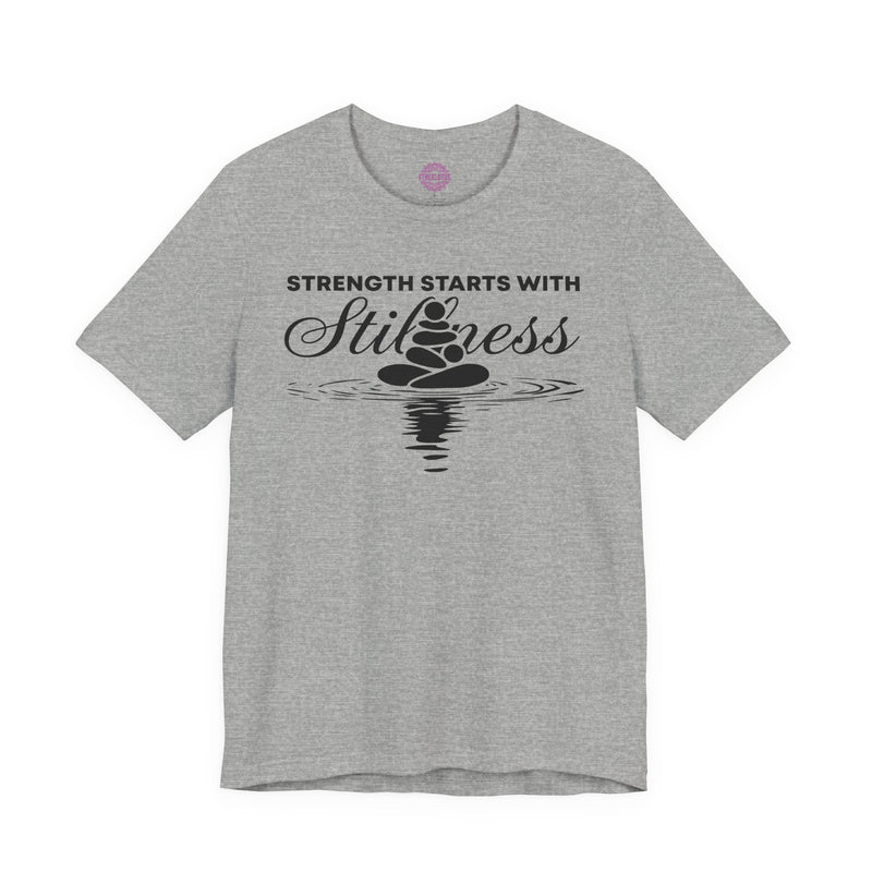 Strength Starts With Stillness Zen Stone Premium Unisex T-Shirt