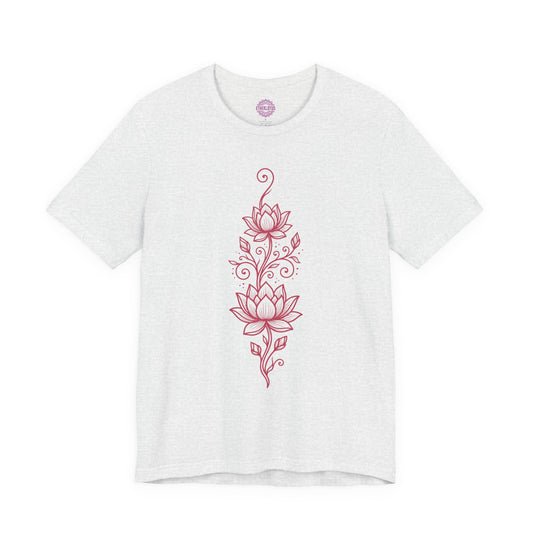 Dual Lotus Botanical Vine Rising Bloom Premium Unisex T-Shirt