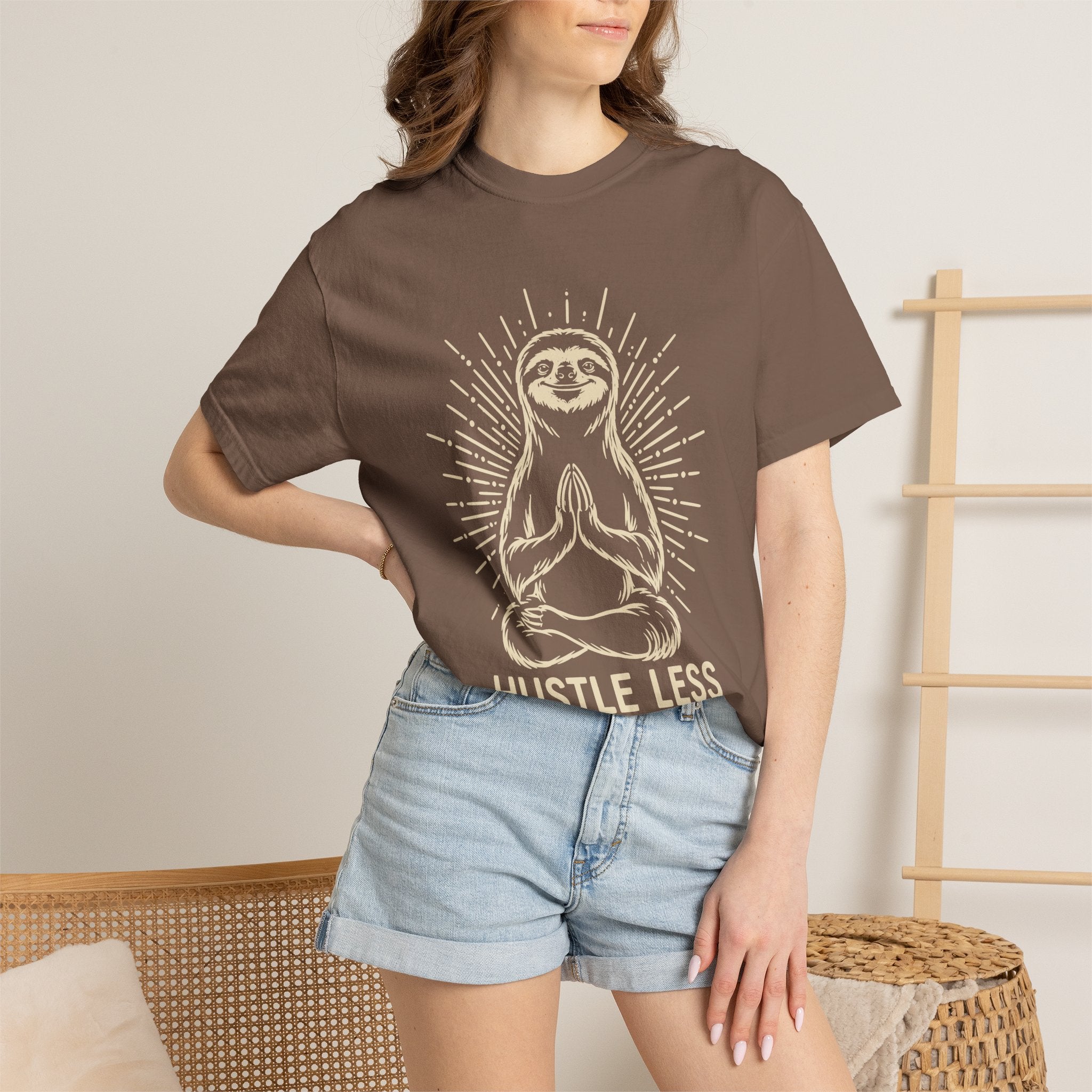 Hustle Less Hang More Sloth Yoga Meditation Mindful Comfort Colors® Unisex T-Shirt