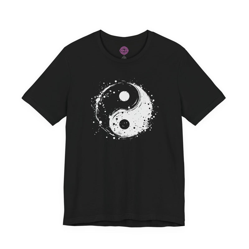 Yin Yang Cosmic Splash Balance Sacred Duality Premium Unisex T-Shirt