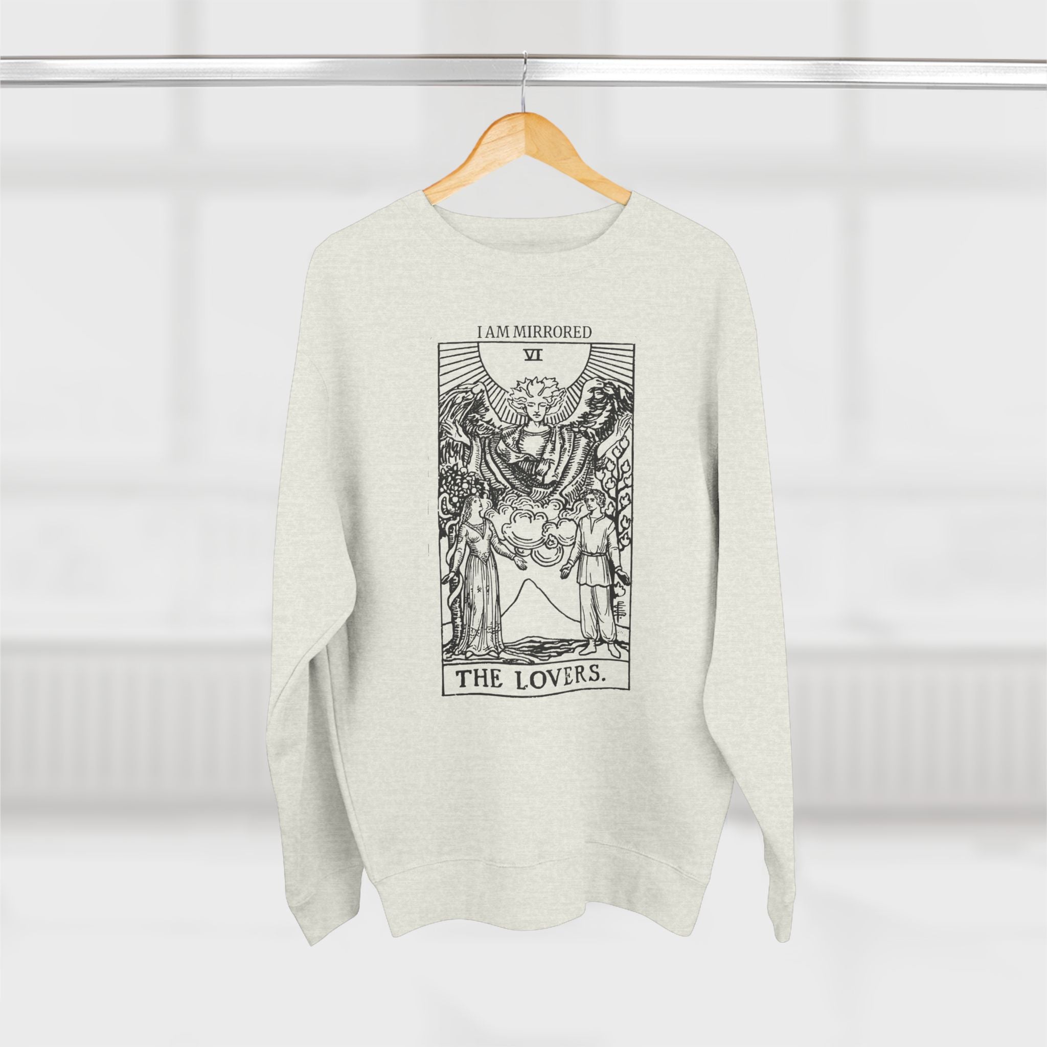 The Lovers Mirrored Soul Tarot Premium Unisex Sweatshirt
