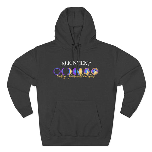 Alignment Loading Please Hold Vibrations Moon Phases Spiritual Premium Unisex Hoodie