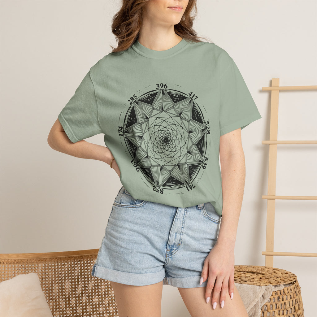 All Solfeggio Frequencies Sacred Geometry Mandala Vibrational Art Comfort Colors® Unisex T-Shirt