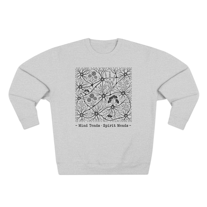 Mind Tends Spirit Mends Neural Garden Premium Unisex Sweatshirt