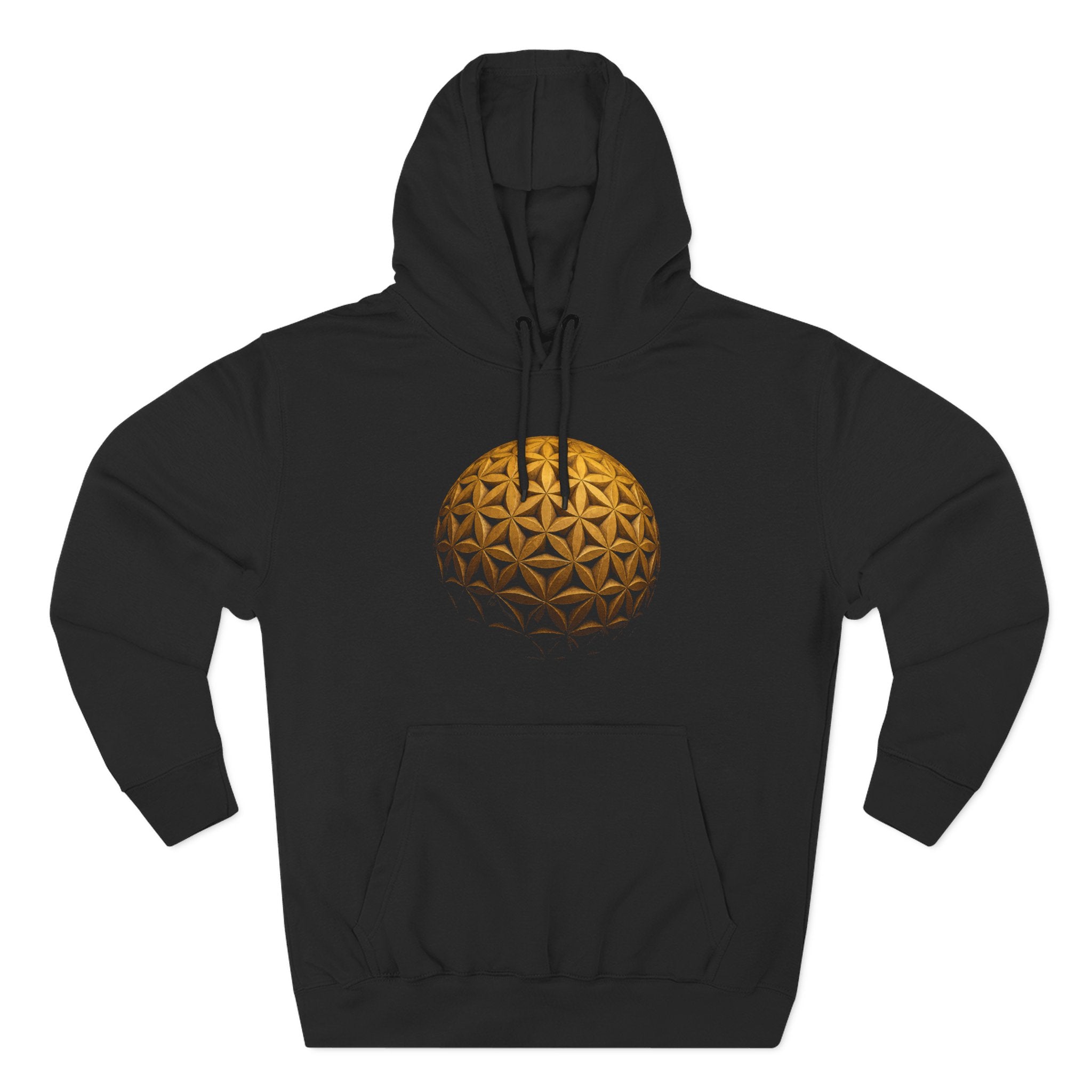 Golden Flower of Life Sphere Sacred Geometry Premium Unisex Hoodie