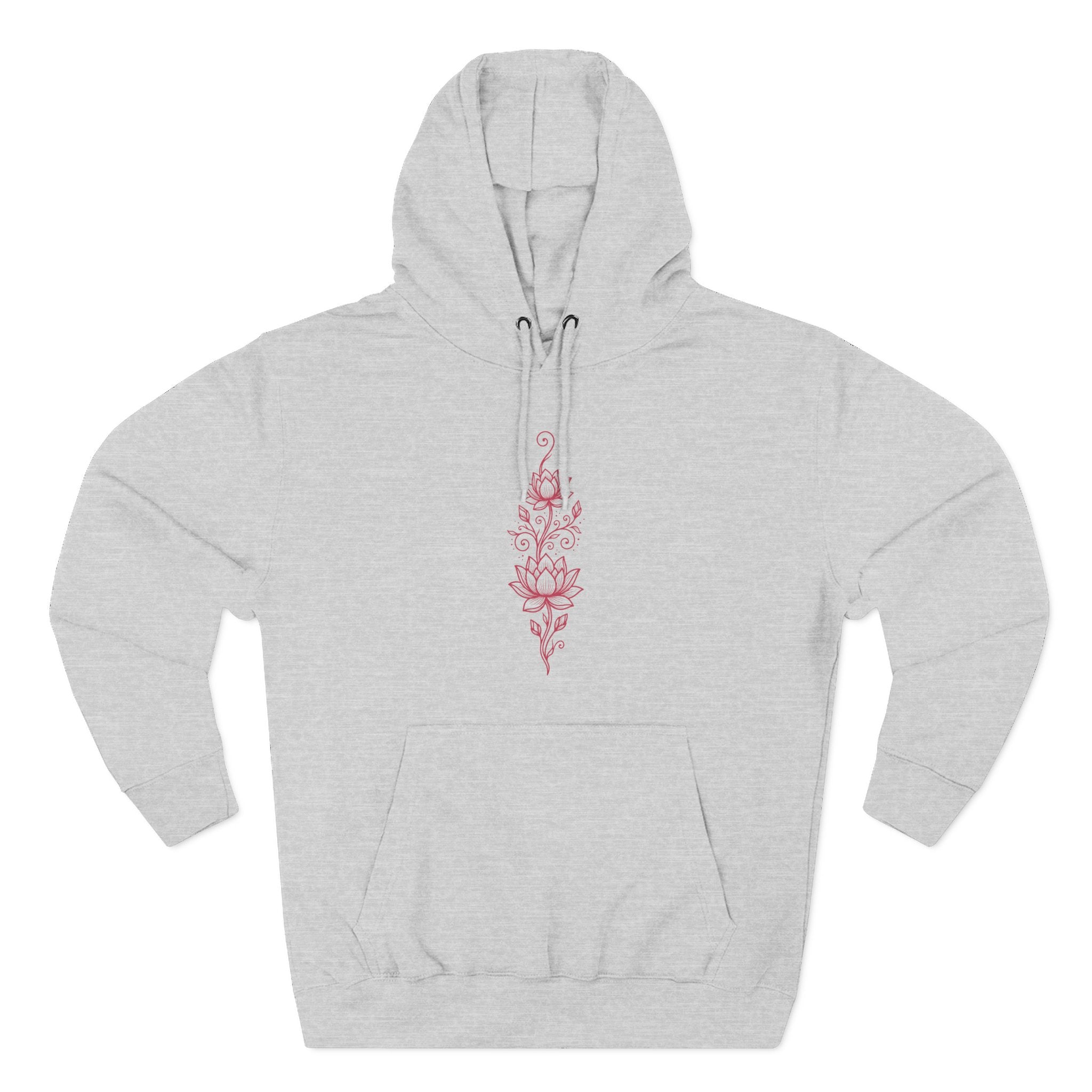 Dual Lotus Botanical Vine Rising Bloom Premium Unisex Hoodie