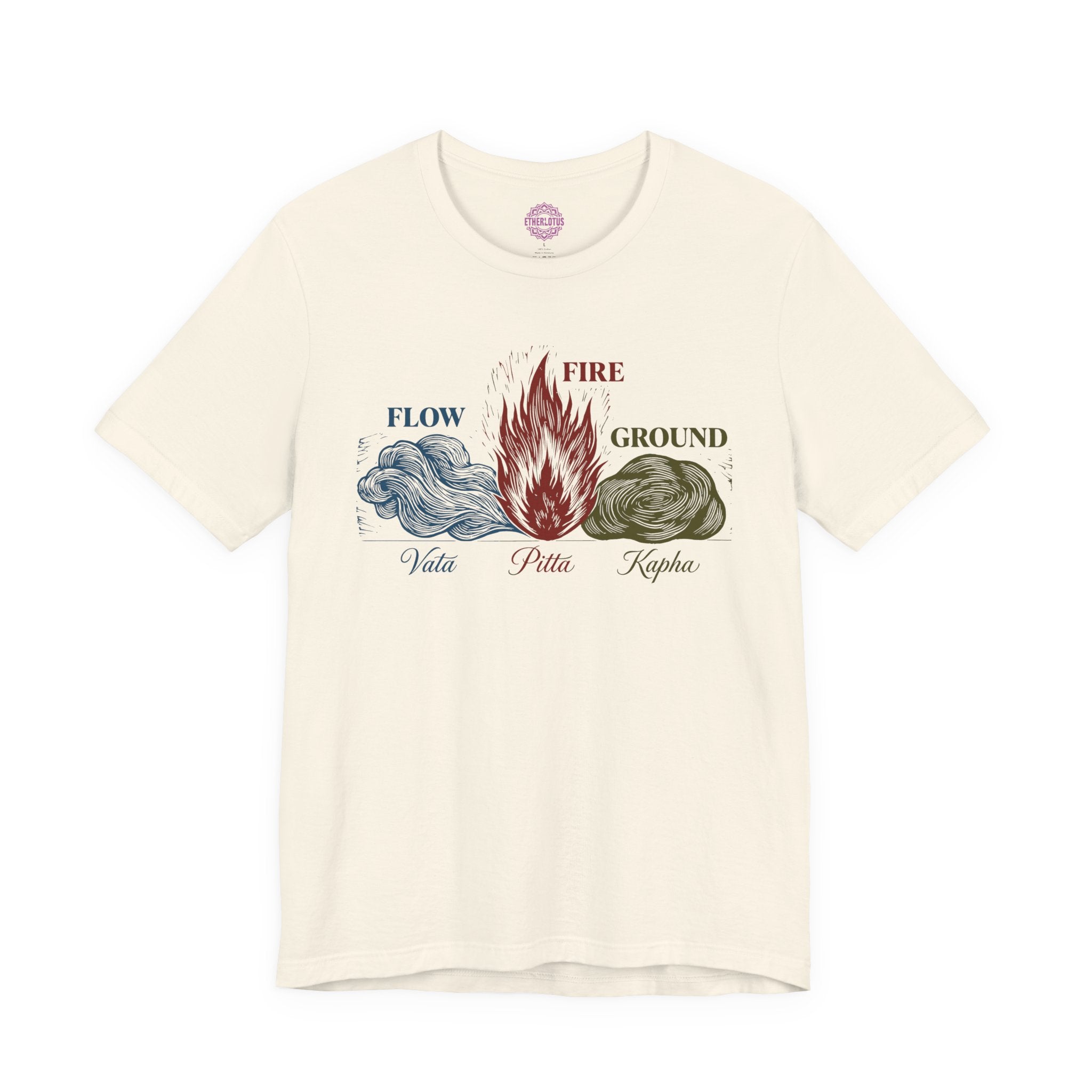 Vata Pitta Kapha Dosha Flow Fire Ground Premium Unisex T-Shirt