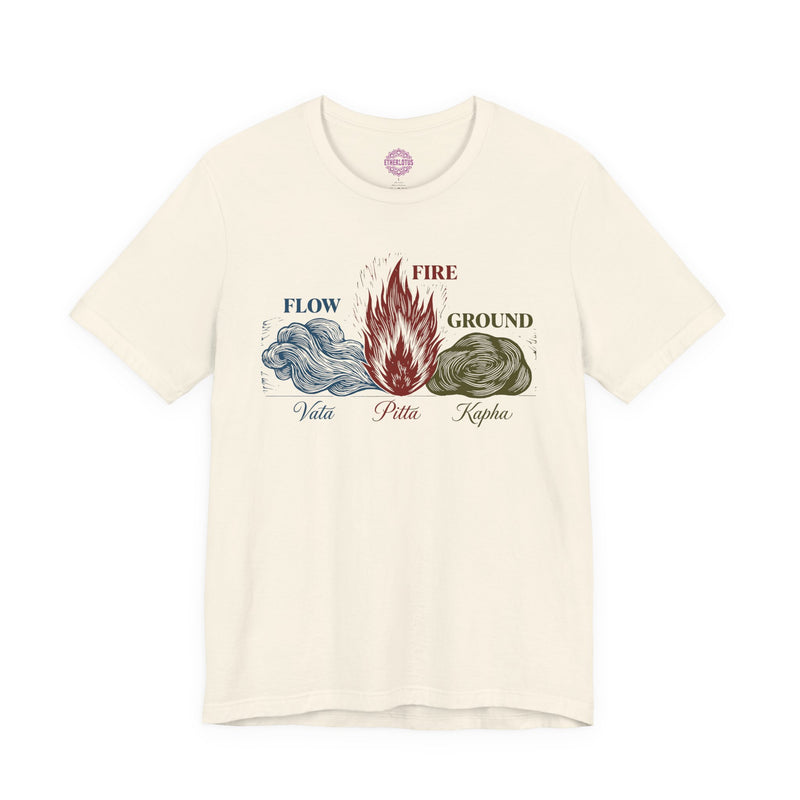 Vata Pitta Kapha Dosha Flow Fire Ground Premium Unisex T-Shirt