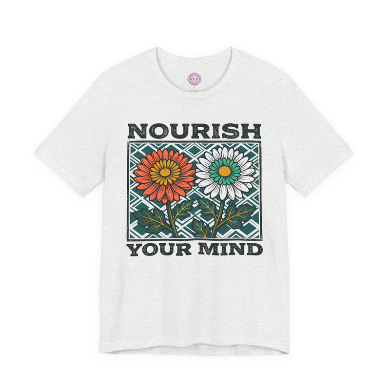 Nourish Your Mind Woodblock Floral Premium Unisex T-Shirt
