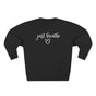 Just Breathe Script Heart Minimal Premium Unisex Sweatshirt