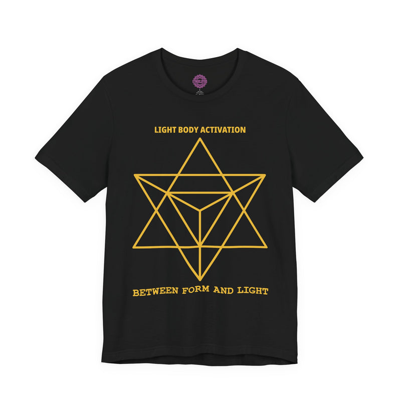 Merkabah "Light Body Activation" Sacred Geometry Gold Premium Unisex T-Shirt