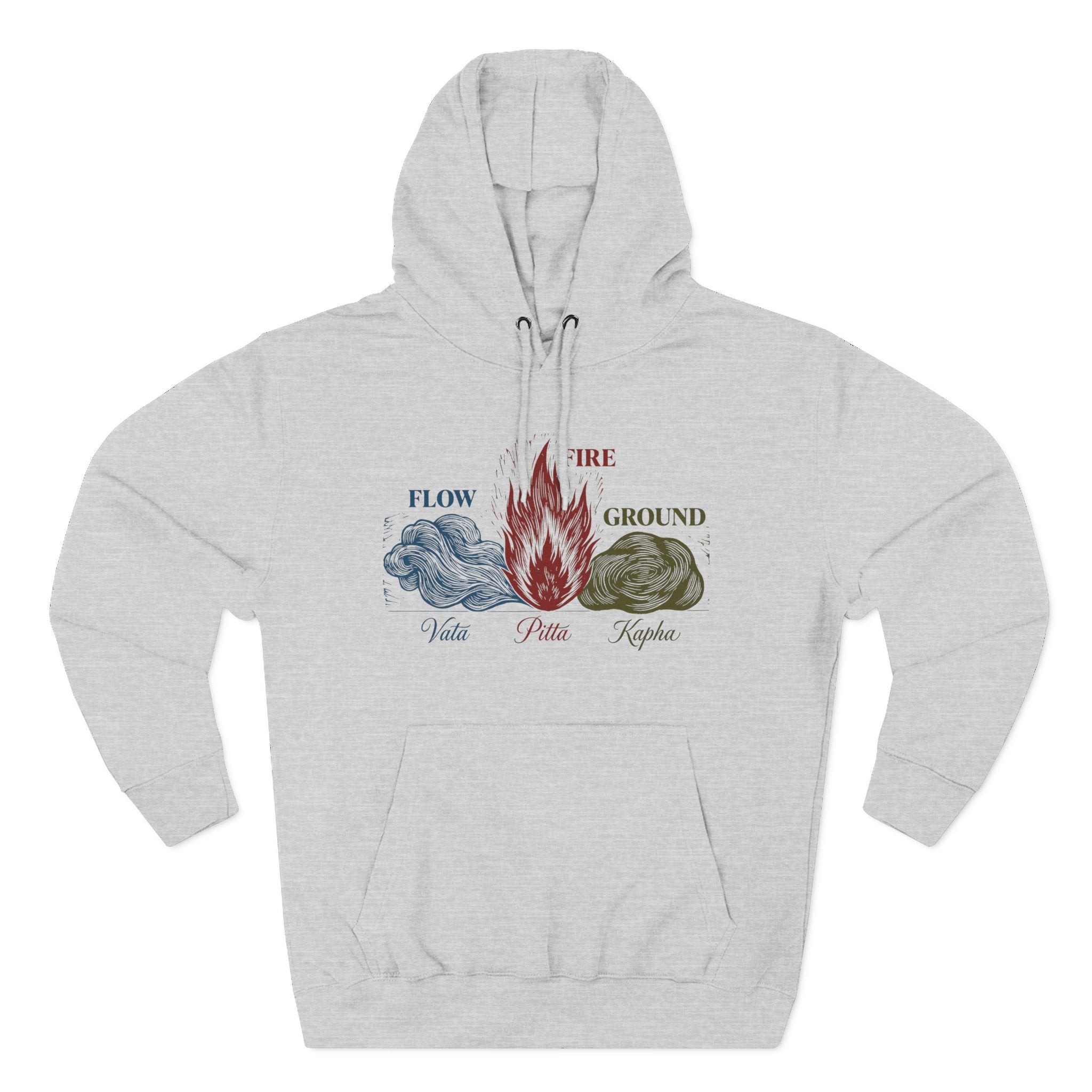 Vata Pitta Kapha Dosha Flow Fire Ground Premium Unisex Hoodie