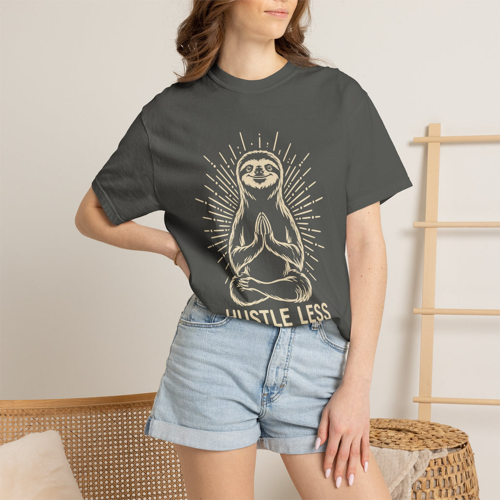 Hustle Less Hang More Sloth Yoga Meditation Mindful Comfort Colors® Unisex T-Shirt