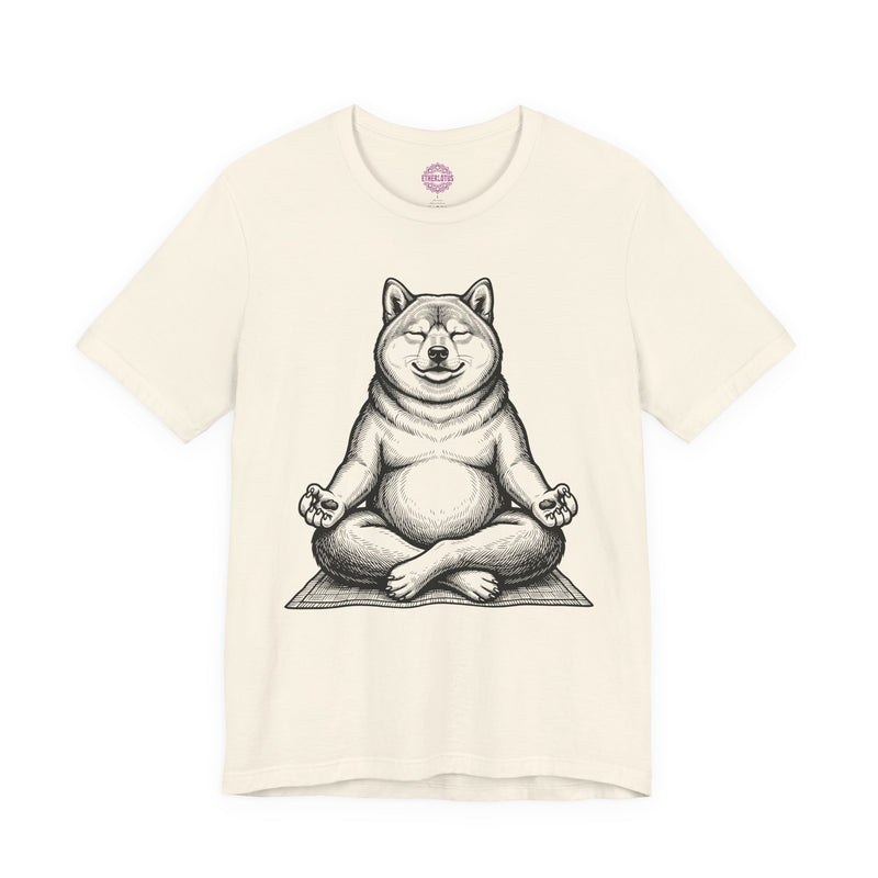 Zen Dog Meditating Shiba Inu Yoga Premium Unisex T-Shirt