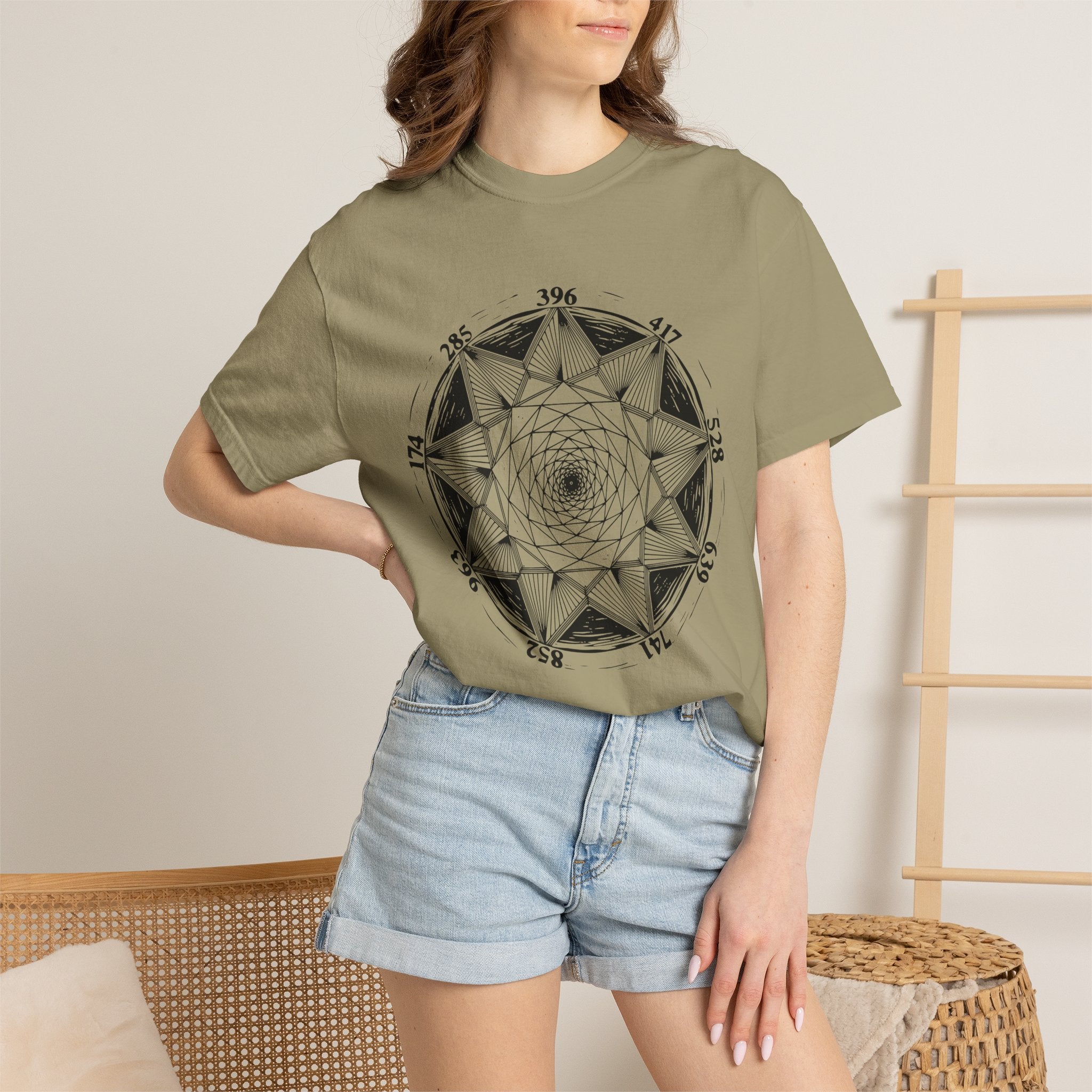 All Solfeggio Frequencies Sacred Geometry Mandala Vibrational Art Comfort Colors® Unisex T-Shirt