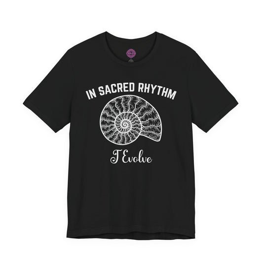 In Sacred Rhythm I Evolve Nautilus Sacred Geometry Premium Unisex T-Shirt