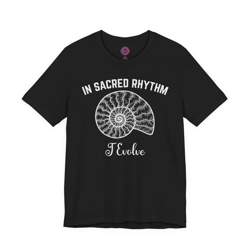 In Sacred Rhythm I Evolve Nautilus Sacred Geometry Premium Unisex T-Shirt