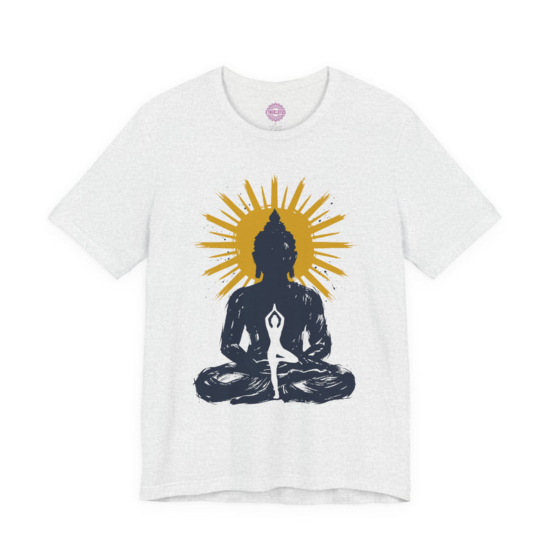 Buddha Yoga Tree Pose Vrksasana Inner Light Sacred Premium Unisex T-Shirt