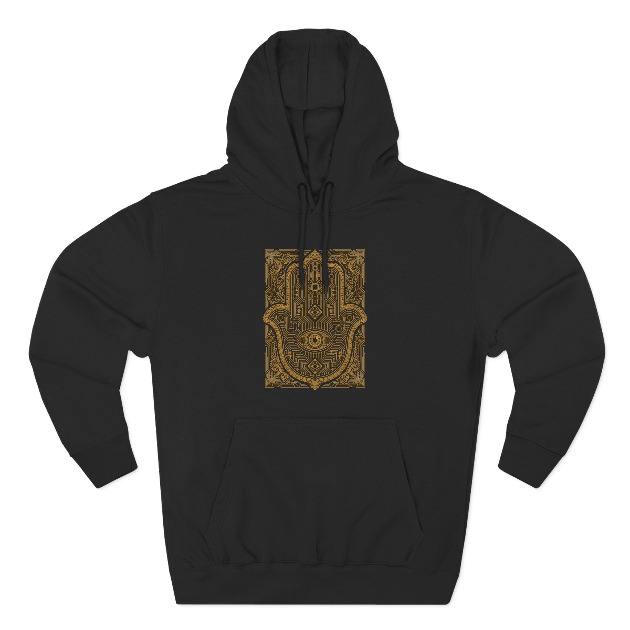 Sacred Circuit Hamsa Divine Protection Premium Unisex Hoodie