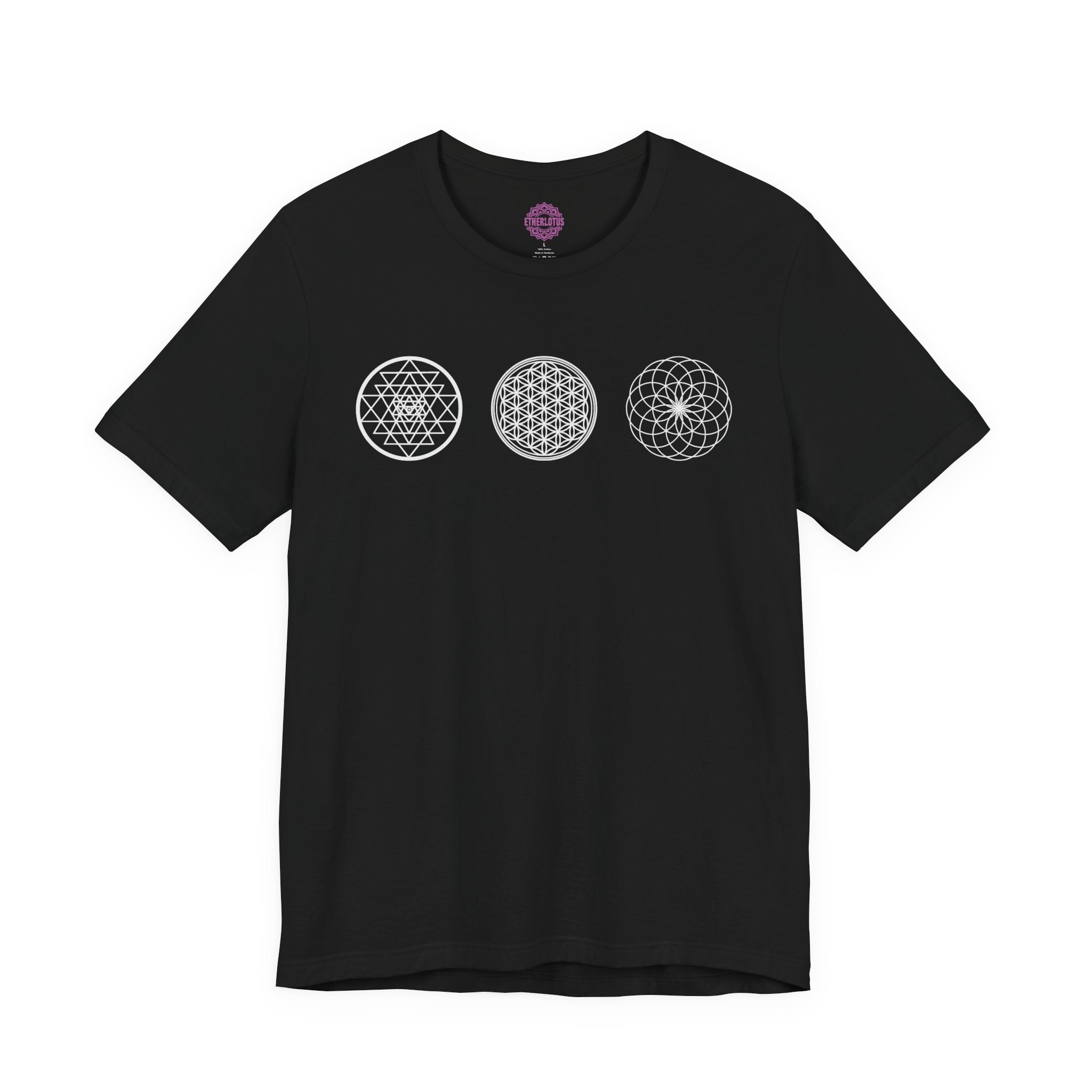 Sacred Geometry Trinity Sri Yantra Flower of Life Torus Premium Unisex T-Shirt