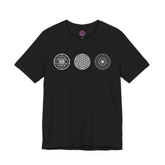 Sacred Geometry Trinity Sri Yantra Flower of Life Torus Premium Unisex T-Shirt
