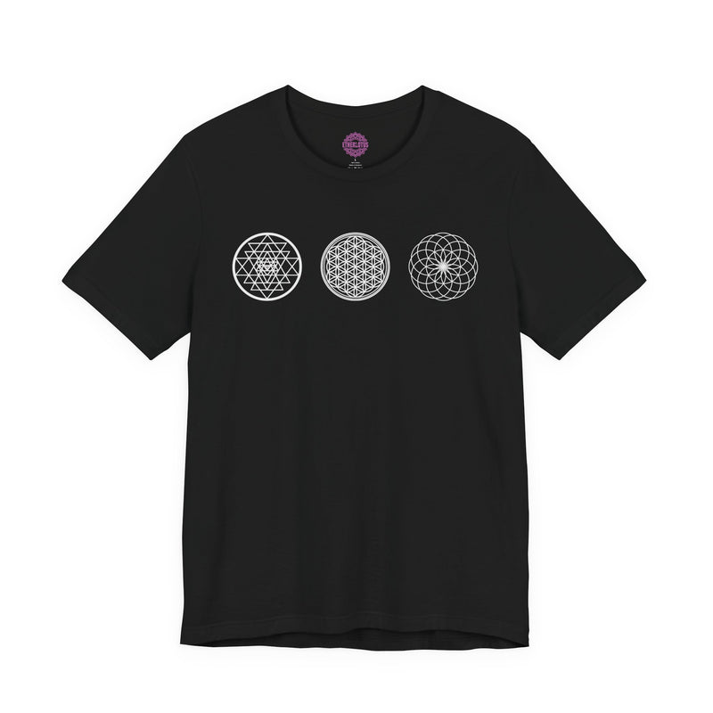 Sacred Geometry Trinity Sri Yantra Flower of Life Torus Premium Unisex T-Shirt