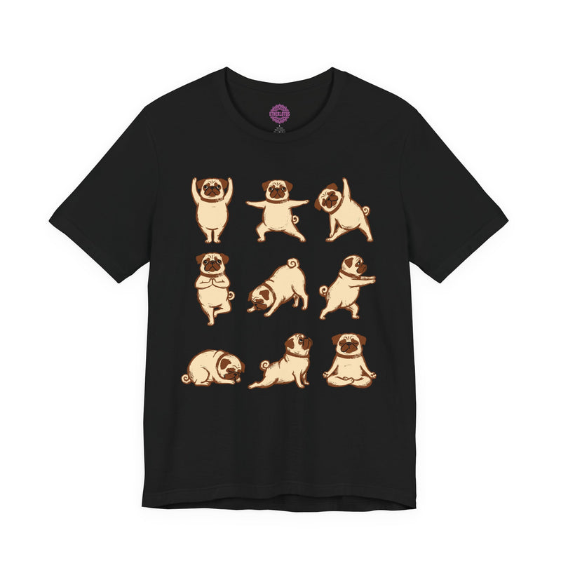 Pug Yoga Poses Funny Dog Lover Meditation Premium Unisex T-Shirt