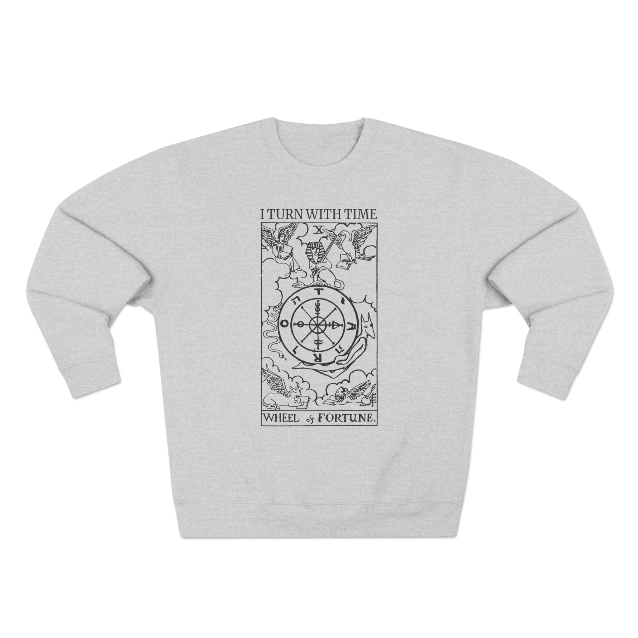 Wheel of Fortune Turn With Time Tarot Premium Unisex Sweatshirt