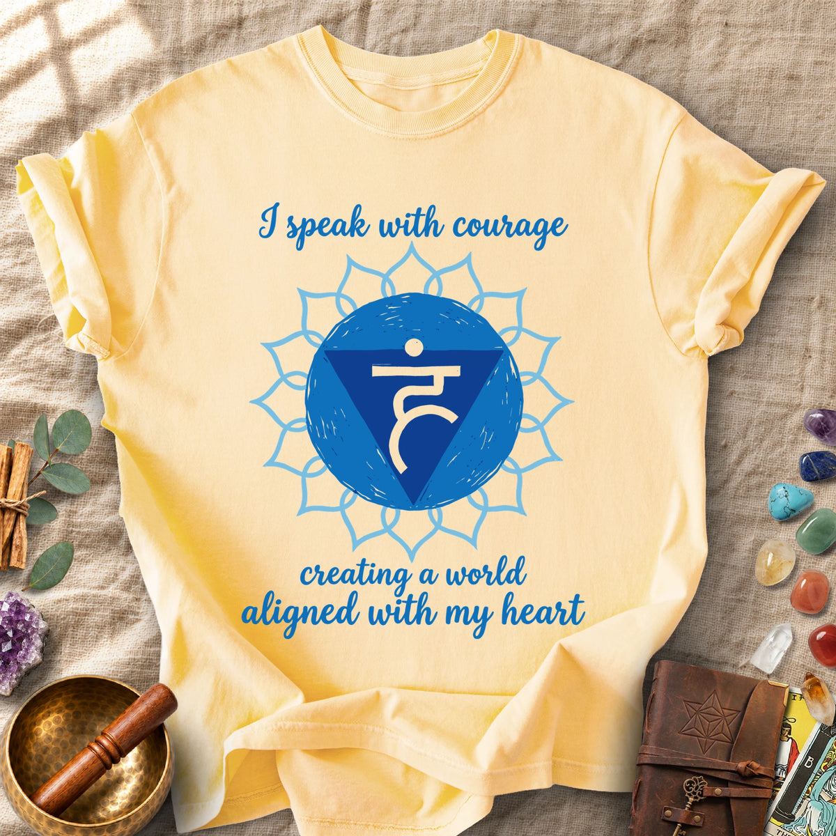 I Speak With Courage Creating a World Aligned With My Heart Throat Chakra Comfort Colors® Unisex T-Shirt