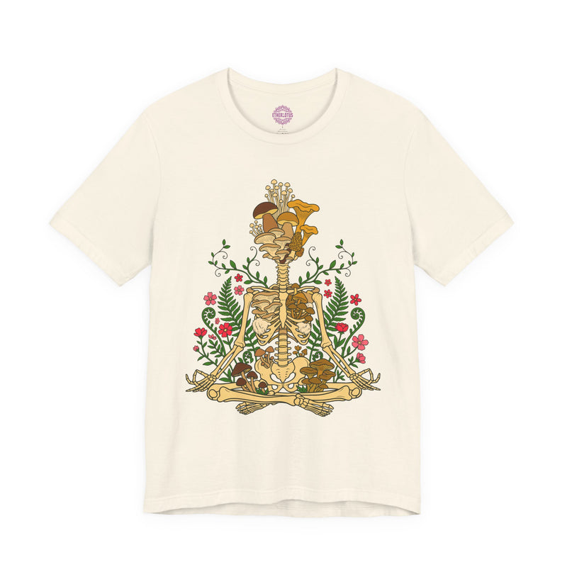 Mycelium Skeleton Meditation Nature Rebirth Premium Unisex T-Shirt