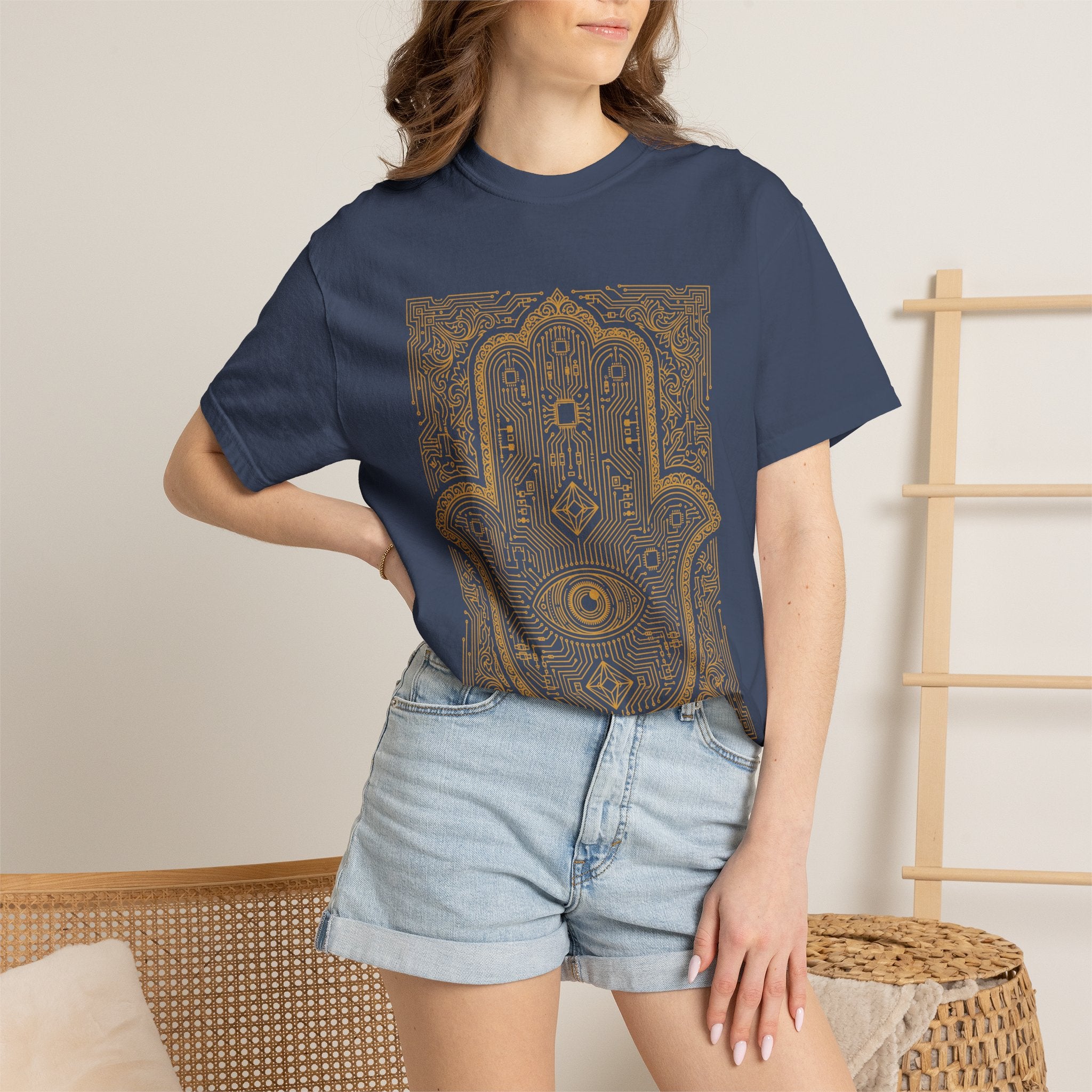 Sacred Circuit Hamsa Divine Protection Comfort Colors® Unisex T-Shirt