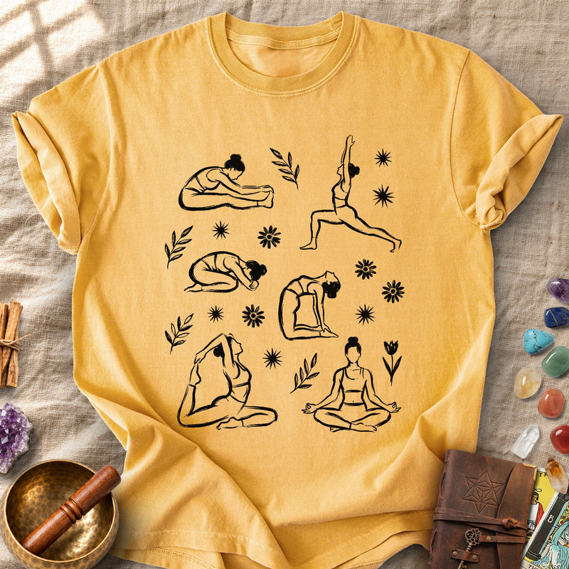 Yoga Poses Botanical Line Art Comfort Colors® Unisex T-Shirt