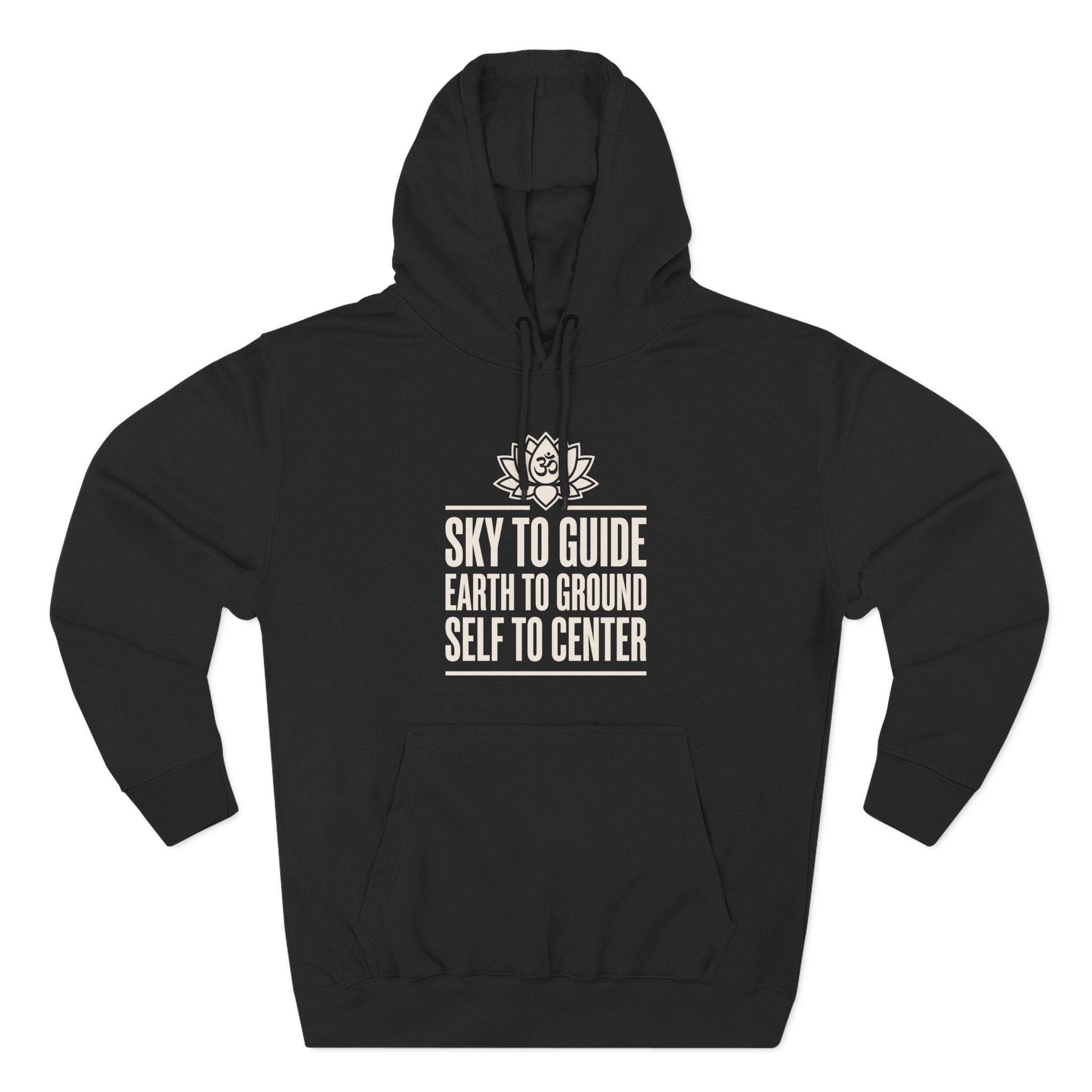 Sky to Guide Earth to Ground Self to Center Om Lotus Premium Unisex Hoodie